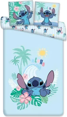 Produktbild von Lilo and Stitch Aloha Angel Bettwäsche-Set - Wendebettwäsche 140 x 200 cm und Kissenbezug 70 x 90 cm - Mehrfarbig