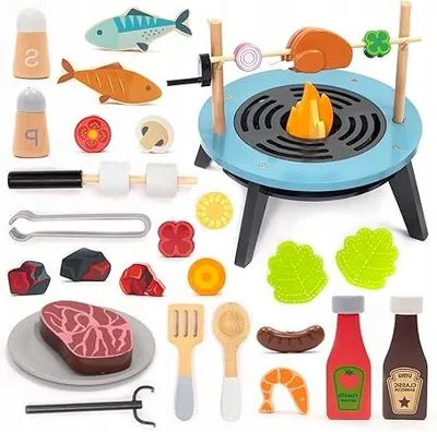 Produktbild von UMU Holz-Grill-Set für Kinder, 45 Teile, Spielküche