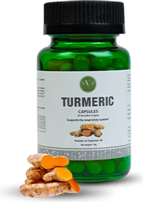 Produktbild von Vanan Turmeric Kapseln - Hilft bei der Unterstützung der Atemwege, der Gesundheit der Gelenke und der Normalisierung des Cholesterinspieg - Ayurvedic