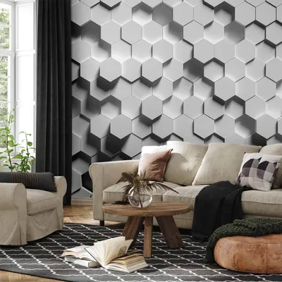 Produktbild von Selbstklebende Folie Fototapete - Hexagonal Awareness 98x70 cm 3D f-A-0846-a-a