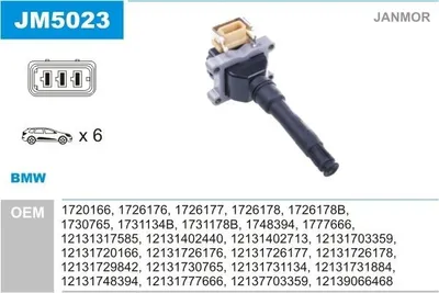 Produktbild von JANMOR JM5023 Zündspule für BMW 3 Limousine (E36) 3 Coupe (E36) 3 Cabrio (E36)