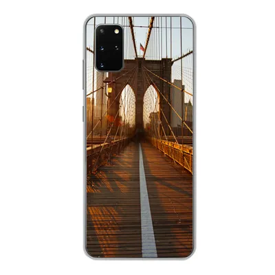 Produktbild von MuchoWow® Handyhülle Schutzhülle Hülle für Samsung Galaxy S20 Plus Brooklyn Bridge in New York bei Sonnenuntergang Silikon Softcase Handy Hülle - Hartschale