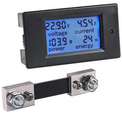 Imagen del producto de Voltímetro amperímetro DC - Medidor de energía 6,5-100 V - 100 A con shunt - Pantalla LCD - Amperímetro digital