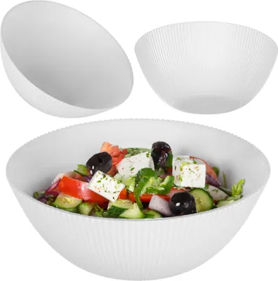 Produktbild von KADAX Salatschüssel 20 cm, 1 Stück, weiße Schüssel aus Opalglas, ideal als Müslischalen, Suppenschalen, Salatschalen, Dessertschalen oder Servierschalen (Weiß)