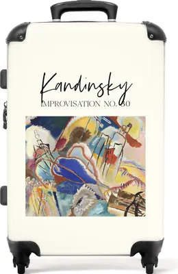 Produktbild von NoBoringSuitcases.com® Großer Koffer - Kunst - Abstrakt - Kandinsky - Farben - Alte Meister - Kombinationsschloss TSA - Hartschalen Trolley 4 Rollen - 72 liter - Reisekoffer - 66 cmKoffer Mittelgroß 67x43x25 cm, 72L,
