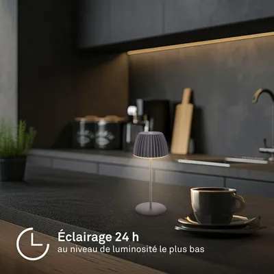 Image de Briloner CHAMP Mini lampe de table LED sans fil IP44,dimmable, tactile, batterie, German Design Award Winner 2025, anthracite, Ø8,5 x 20 cm