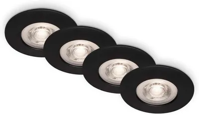 Immagine prodotto di Lampade da incasso a LED per bagno dimmerabili Set da 4 4,9W IP44 Ø9cm nero Briloner