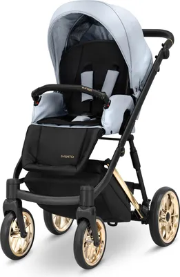 Produktbild von Kinderwagen Kunert Ivento Premium 3in1 - goldene Rahmenfarbe - Farbe: Eco Baby Blue Metallic
