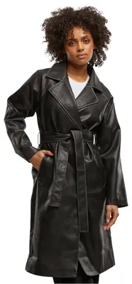 Immagine prodotto di Urban Classics, cappotto da donna, trench in ecopelle stile vintage, cappotto in Pelle finta da donna