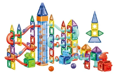 Produktbild von Eco Toys Magnetische Bausteine Dinosaurier 186 Teile – Magnetisches Konstruktionsspielzeug für Kinder ab 3 Jahren