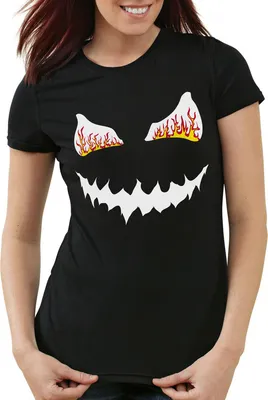 Produktbild von style3 Halloween Grusel T-Shirt Damen, Farbe:Schwarz, Größe:XL