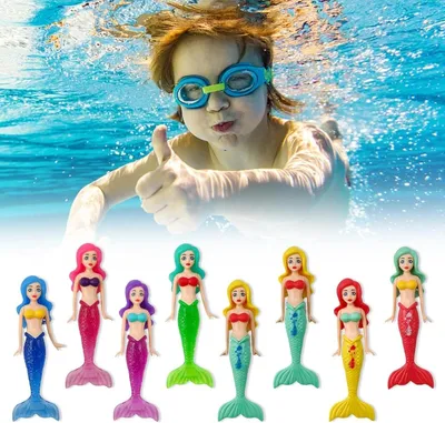 Produktbild von Tauchspielzeug 8 Stück, Meerjungfrauenfiguren, für Schwimmbad, bunt