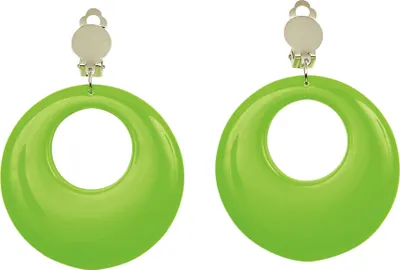 Image de boucles d'oreilles années 80 vert fluo - taille unique