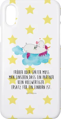 Produktbild von Mr. & Mrs. Panda Iphone 10 Handyhülle Einhorn Verliebt - Weiß - Geschenk, Einhörner, Freundin, X, Hülle, Liebe, Unicorn, Handy, Cover