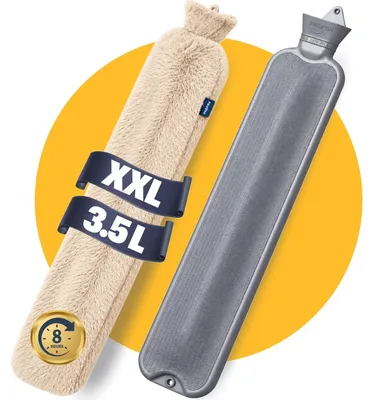 Immagine prodotto di Borsa dell'acqua calda - Senza cuciture - 3,5 l - Con copertura - Beige