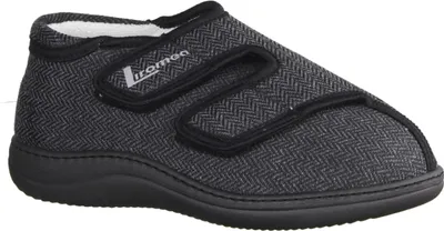 Produktbild von Liromed 476-1003 Medizinischer Schuh, Verbandsschuhe Uni, Schwarz, Textil - Herrenschuhe Prophylaxe Diabetiker, Schwarz