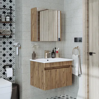 Produktbild von Roomart ATRIA-65 Badmöbel-Set 3-teilig 65 cm breit, Eiche