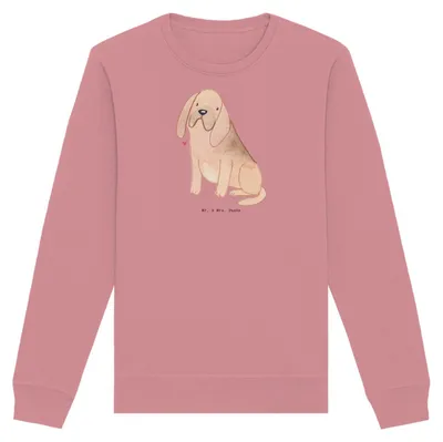 Produktbild von Mr. & Mrs. Panda Organic Pullover Bloodhound Moment Größe M - Canyon Pink - Geschenk, Bio Baumwoll, St. Hubertushund, Nachhaltiger, Bluthund, Pulli, Sweater, Sweatshirt