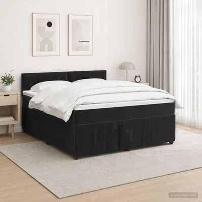 Immagine prodotto di Maison Exclusive - Letto boxspring con materasso nero 160 x 200 cm in velluto