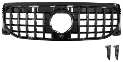 Image de Calandre pour Mercedes GLB (modèle X247), années 2019-2023, design GT-R Panamericana, couleur noire.