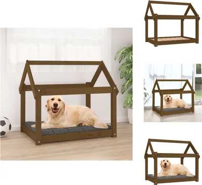 Produktbild von vidaXL Hundebett Honigbraun 81x60x70 cm Massivholz Kiefer -  Hundebetten