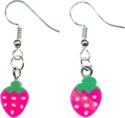 Produktbild von Erdbeer Ohrringe Miniblings Hänger Frucht Obst Beere Erdbeeren Scheibe pink grün