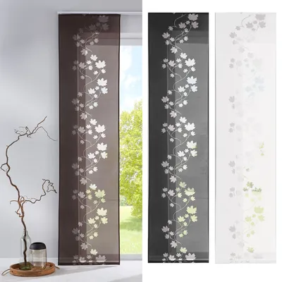 Produktbild von Moderner Flächenvorhang Schiebegardine Leaf aus hochwertigem Ausbrenner-Stoff mit Klettband, 245x60 (HxB), Weiß, 85610