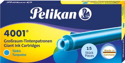 Produktbild von 15 Pelikan Großraum Tintenpatronen 4001® / Füllerpatronen / Farbe: türkis