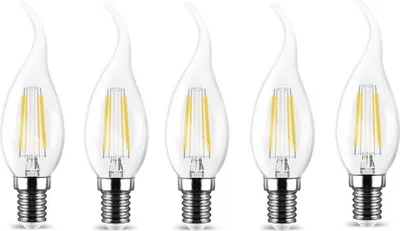 Produktbild von 5x LED Leuchtmittel E14 Filament Flamme Kerzenform C35T 4W 400 Lumen neutralweiß (4000 K)