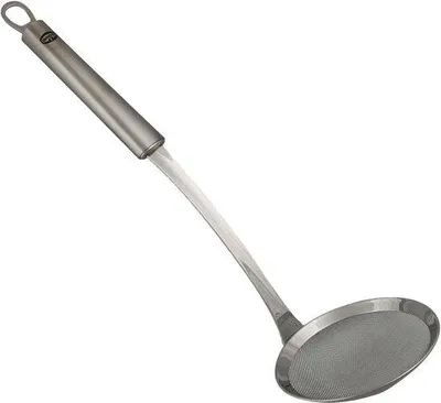 Image de Famanu : Louche à écumoire et à servir, 33,5 cm - Acier inoxydable de haute qualité - Argenté - 1 pièce