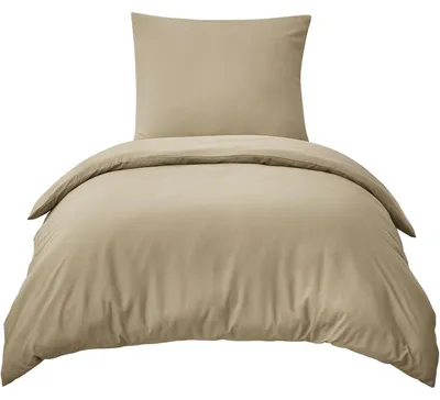 Zdjęcie produktu dla Komplet pościeli 2-częściowy, 155x220 cm, kolor khaki, wykonany z mikrofibry, z zamkiem błyskawicznym