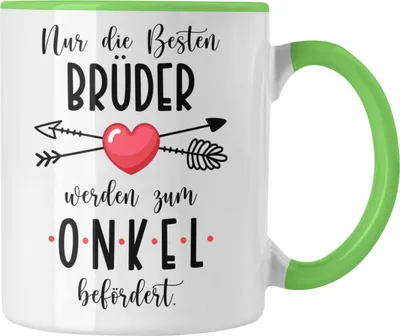 Produktbild von Trendation - Du Wirst Onkel Tasse 2023 Verkündung Schwangerschaft Überraschung Baby Ankündigung Onkel (Grün)