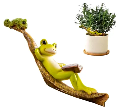 Produktbild von Gartenfrosch Dekoration, Lustige und Niedliche Gartenfigur aus Kunstharz