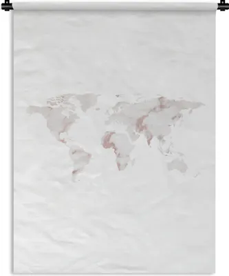 Produktbild von MuchoWow® Wandteppich Wandbehang Weltkarte - Marmor - Weiß 60x80 cm Tapisserie Dekoration Wandtuch - Decke - Wandtücher - Wohne