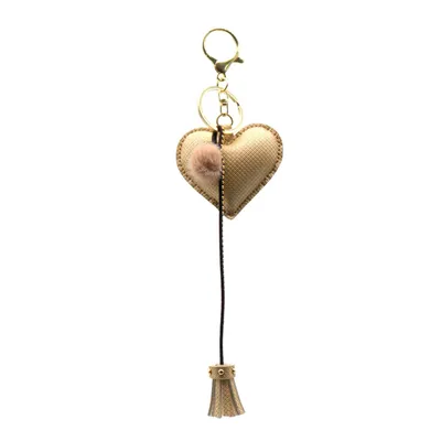 Produktbild von Schlüsselanhänger "Herz mit Tassel" gold Glitzer