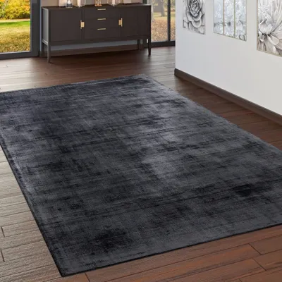Immagine prodotto di Tappeto fatto a mano di alta qualità 100% viscosa effetto vintage melange antracite dimensioni 160x230 cm