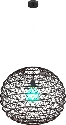 Produktbild von RGB LED Hängeleuchte, Papierkugel, schwarz, H 120 cm