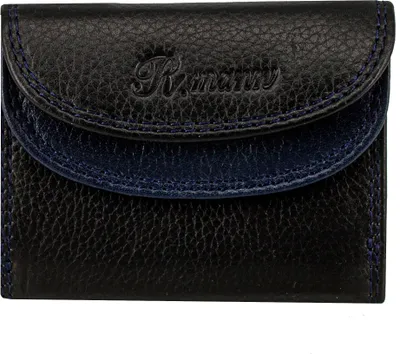 Produktbild von Mini Echtleder Portemonnaie – Kleine Handliche Geldbörse mit RFID-Schutz in Schwarz Blau