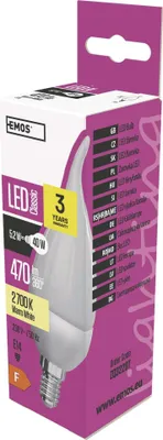 LED žárovka Classic svíčka / E14 / 5,2 W (40 W) / 470 lm / teplá bílá