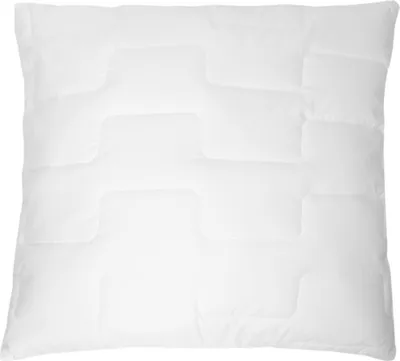 A white pillow with a quilted pattern, shown flat against a white background.