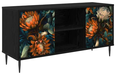 Obrázok produktu pre vidaXL TV skrinka LOCHEM, 102 x 33 x 51 cm, čierna, vzhľad dubu