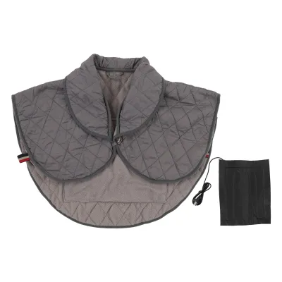Obrázok produktu pre Vyhrievaný vankúš na ramená, odolný voči chladu, z polyesterových vlákien, s USB pripojením, unisex, elektricky vyhrievaný šál na zimu, sivý