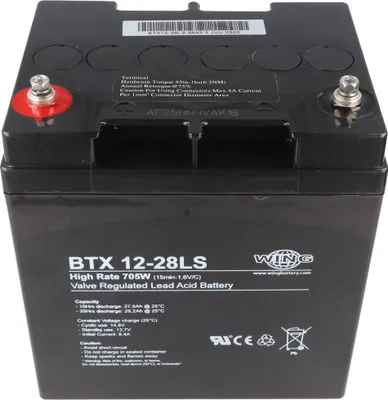 Obrázok produktu pre Wing BTX12-28LS 12V 28Ah olovená batéria AGM s vysokou rýchlosťou a vysokým prúdom