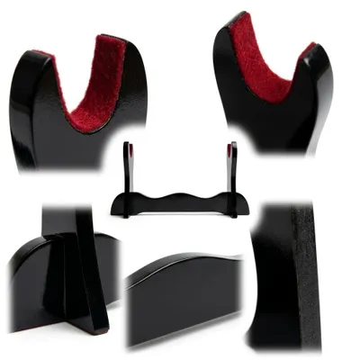 Imagen del producto de Soportes para katanas y espadas: soportes individuales de madera para exhibir espadas de samurái, katanas y sables. Modelo STA001G