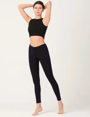 Produktbild von OCERA Damen Leggings Lang aus atmungsaktiver Viskose Schwarz Gr. L (44/46)
