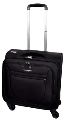 Produktbild von Pilotenkoffer mit 4 Rollen für Handgepäck, Business Organizer, Büro Trolley, Kabinentasche, Schwarz