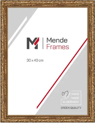 Produktbild von MendeFrames H530 Barock Fotorahmen 15x20 cm Gold Holz mit Museumsglas