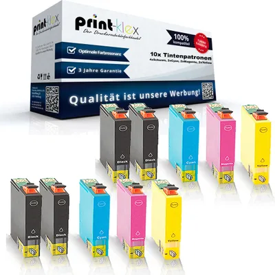 Produktbild von 10x kompatible Tintenpatronen für Epson Expression Home XP235 XP330 Series XP332 C13T29914010 C13T29924010 C13T29934010 C13T29944010 - C13T29964010 Black Cyan Magenta Yellow - Sparset - Eco Office Serie