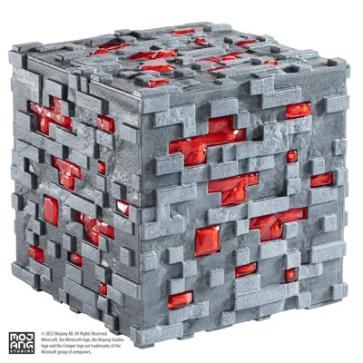 Image de Réplique de la lampe Minecraft Illuminating Redstone Ore Cube 10 cm