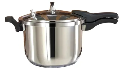 Produktbild von Edelstahl-Schnellkochtopf - 5 l Dampfdrucktopf - Antihaft-Innentopf - Druckanzeiger - Sicherheitsventil - Für Gas- und Induktionsherd